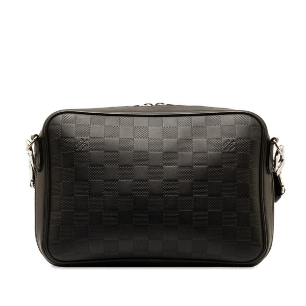 ルイ ヴィトン ダミエ アンフィニ シリウス メッセンジャー ショルダーバッグ N45286 ブラック PVC レザー レディース LOUIS VUITTON 【中古】