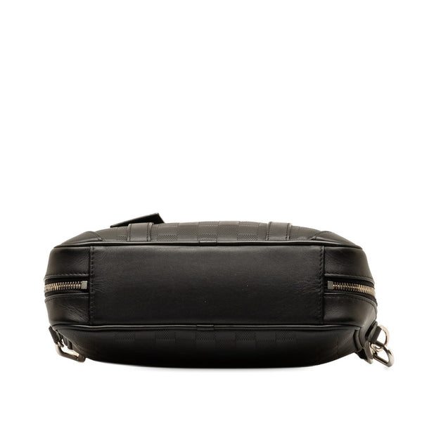 ルイ ヴィトン ダミエ アンフィニ シリウス メッセンジャー ショルダーバッグ N45286 ブラック PVC レザー レディース LOUIS VUITTON 【中古】