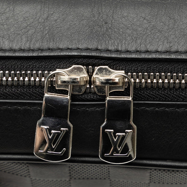 ルイ ヴィトン ダミエ アンフィニ シリウス メッセンジャー ショルダーバッグ N45286 ブラック PVC レザー レディース LOUIS VUITTON 【中古】