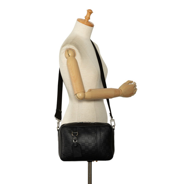 ルイ ヴィトン ダミエ アンフィニ シリウス メッセンジャー ショルダーバッグ N45286 ブラック PVC レザー レディース LOUIS VUITTON 【中古】