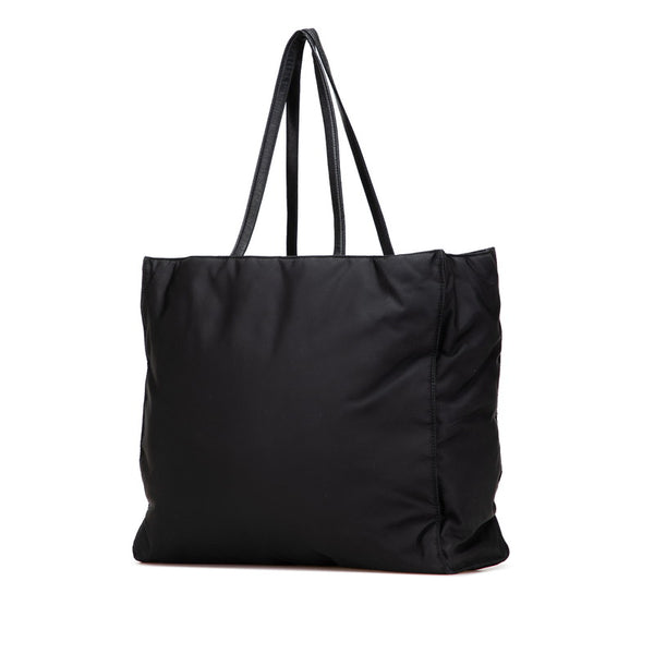 プラダ 三角ロゴプレート トートバッグ 1BG421 ブラック ナイロン レザー レディース PRADA 【中古】