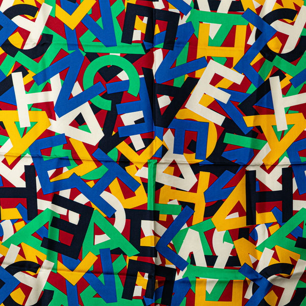 シャネル ココマーク ロゴピカソ スカーフ ネイビー マルチカラー シルク レディース CHANEL 【中古】