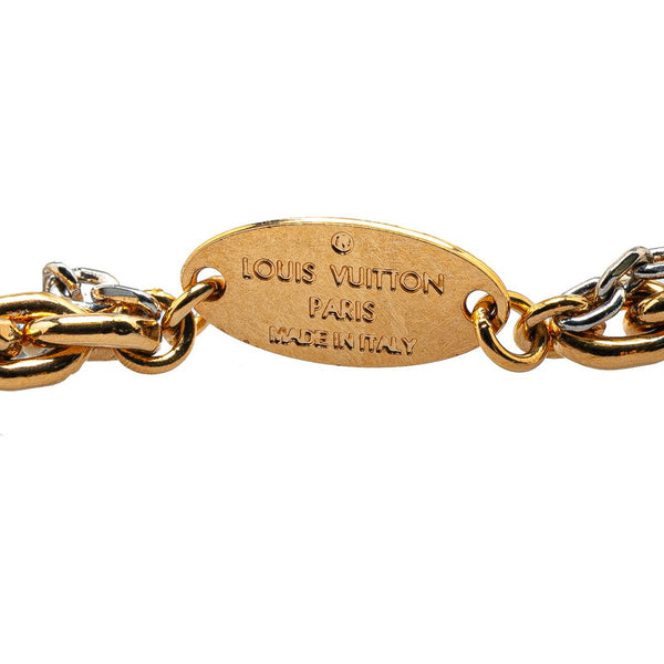 ルイ ヴィトン コリエ ルイーズ ネックレス M64281 ゴールド シルバー メッキ レディース LOUIS VUITTON 【中古】