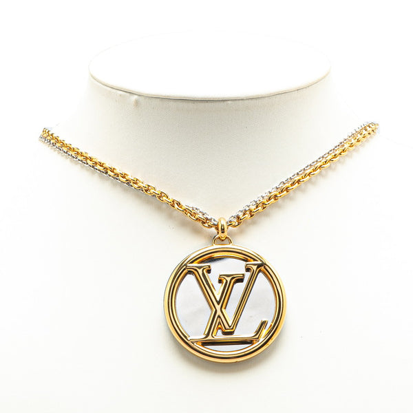 ルイ ヴィトン コリエ ルイーズ ネックレス M64281 ゴールド シルバー メッキ レディース LOUIS VUITTON 【中古】