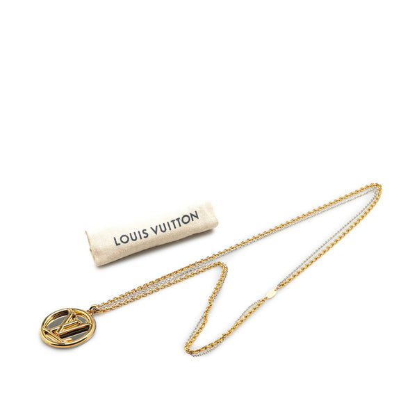 ルイ ヴィトン コリエ ルイーズ ネックレス M64281 ゴールド シルバー メッキ レディース LOUIS VUITTON 【中古】