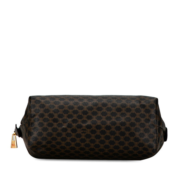 セリーヌ マカダム セカンドバッグ クラッチバッグ ブラック ブラウン PVC レザー レディース CELINE 【中古】