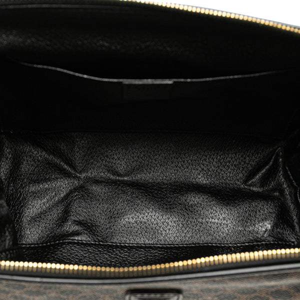 セリーヌ マカダム セカンドバッグ クラッチバッグ ブラック ブラウン PVC レザー レディース CELINE 【中古】