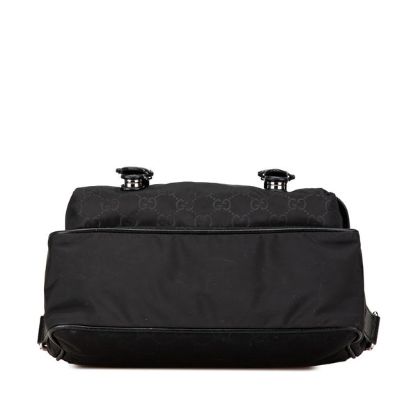 グッチ GGナイロン ミディアム メッセンジャーバッグ ショルダーバッグ 510335 ブラック ナイロン レザー レディース GUCCI 【中古】