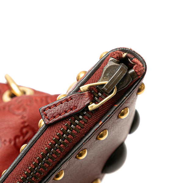 グッチ グッチシマ スタッズ ハンドバッグ ショルダーバッグ 2WAY 207282 レッド レザー レディース GUCCI 【中古】