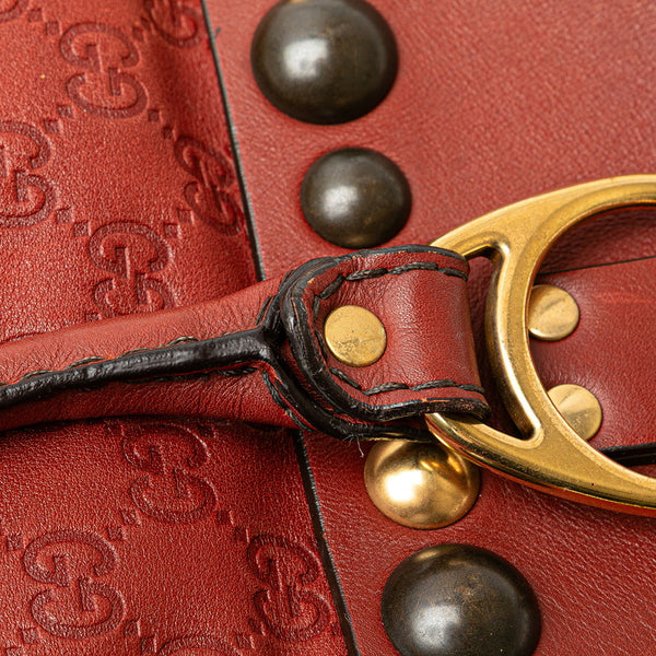 グッチ グッチシマ スタッズ ハンドバッグ ショルダーバッグ 2WAY 207282 レッド レザー レディース GUCCI 【中古】