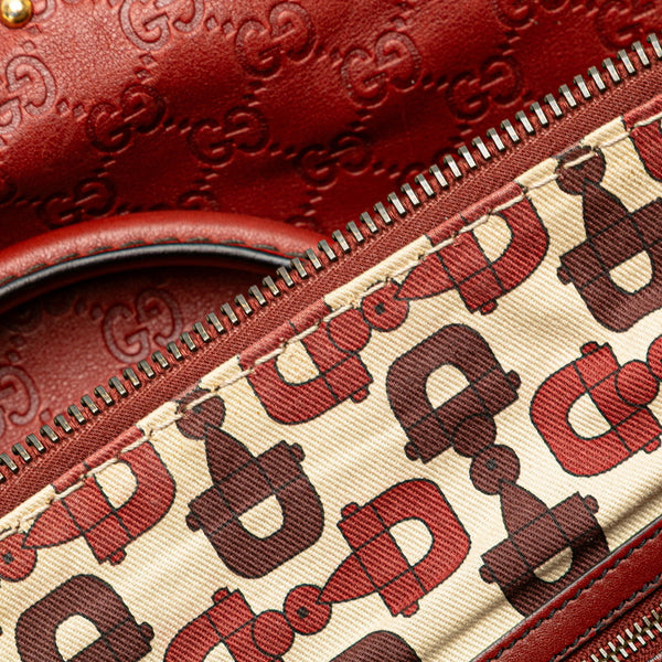 グッチ グッチシマ スタッズ ハンドバッグ ショルダーバッグ 2WAY 207282 レッド レザー レディース GUCCI 【中古】