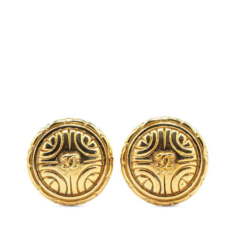 シャネル ココマーク ラウンド イヤリング ゴールド メッキ レディース CHANEL 【中古】