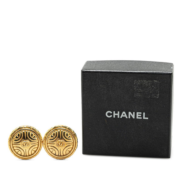 シャネル ココマーク ラウンド イヤリング ゴールド メッキ レディース CHANEL 【中古】