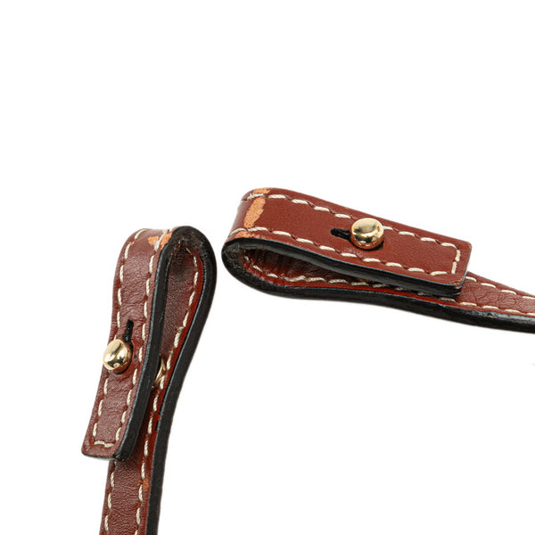 クロエ ウッディ スモール ハンドバッグ ショルダーバッグ 2WAY ベージュ ブラウン キャンバス レザー レディース Chloe 【中古】