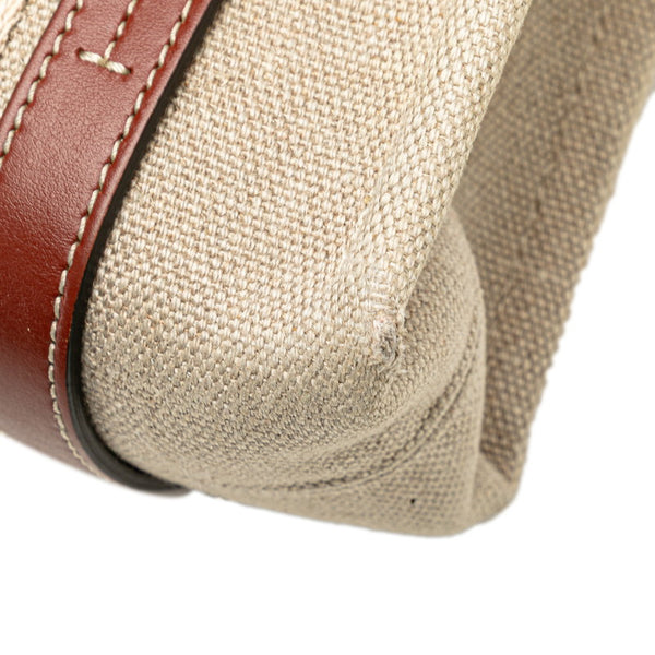 クロエ ウッディ スモール ハンドバッグ ショルダーバッグ 2WAY ベージュ ブラウン キャンバス レザー レディース Chloe 【中古】