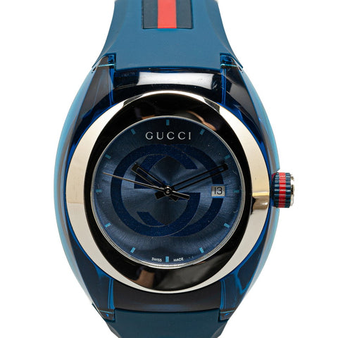グッチ SYNC シンク ブルーダイヤル 腕時計 137.1 クオーツ ブルー文字盤 ステンレススチール メンズ GUCCI 【中古】