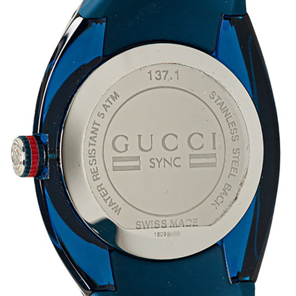 グッチ SYNC シンク ブルーダイヤル 腕時計 137.1 クオーツ ブルー文字盤 ステンレススチール メンズ GUCCI 【中古】