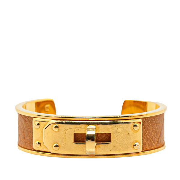エルメス ケリー バングル ブラウン ゴールド レザー メッキ レディース HERMES 【中古】