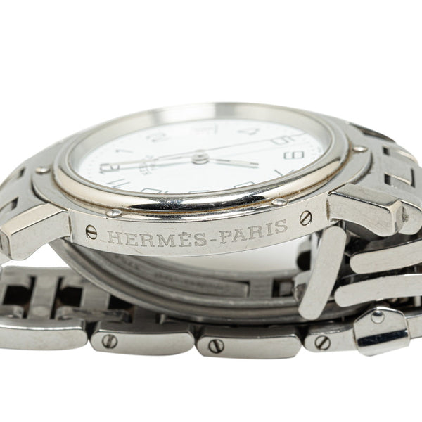 エルメス クリッパー 腕時計 CL6.710 クオーツ ホワイト文字盤 ステンレススチール メンズ HERMES 【中古】