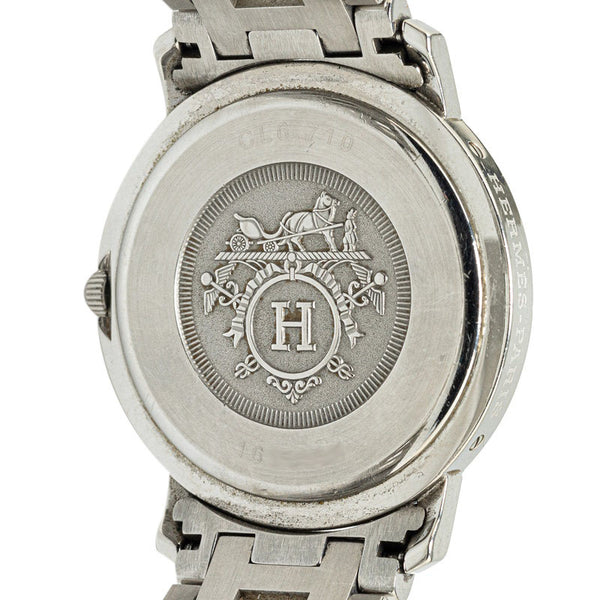 エルメス クリッパー 腕時計 CL6.710 クオーツ ホワイト文字盤 ステンレススチール メンズ HERMES 【中古】