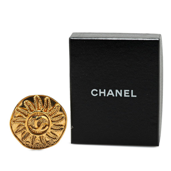 シャネル ヴィンテージ ココマーク 太陽 モチーフ ラージ ブローチ ゴールド メッキ レディース CHANEL 【中古】