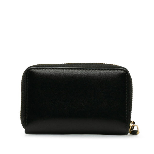 グッチ コンパクト ミニ ロゴ コインケース 小銭入れ 547597 ブラック レザー レディース GUCCI 【中古】