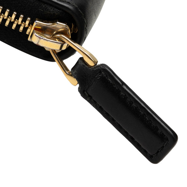 グッチ コンパクト ミニ ロゴ コインケース 小銭入れ 547597 ブラック レザー レディース GUCCI 【中古】