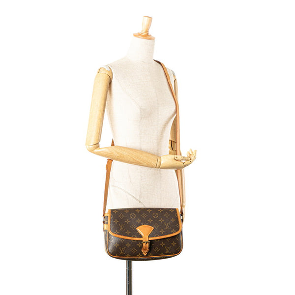 ルイ ヴィトン モノグラム ソローニュ 斜め掛け ショルダーバッグ M42250 ブラウン PVC レザー レディース LOUIS VUITTON 【中古】