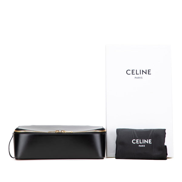 セリーヌ ハンドバッグ トイレタリーケース ブラック レザー レディース CELINE 【中古】