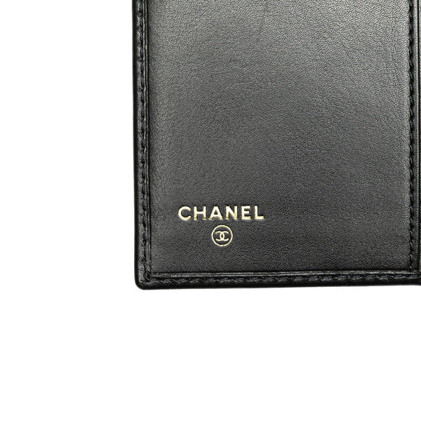 シャネル ココマーク カードケース パスケース ブラック ラムスキン レディース CHANEL 【中古】