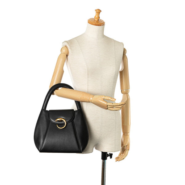 カルティエ パンテール ハンドバッグ ブラック ゴールド レザー レディース CARTIER 【中古】