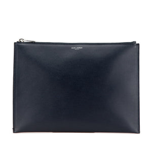 サンローラン クラッチバッグ ネイビー レザー レディース SAINT LAURENT 【中古】