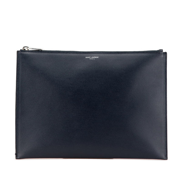 サンローラン クラッチバッグ ネイビー レザー レディース SAINT LAURENT 【中古】