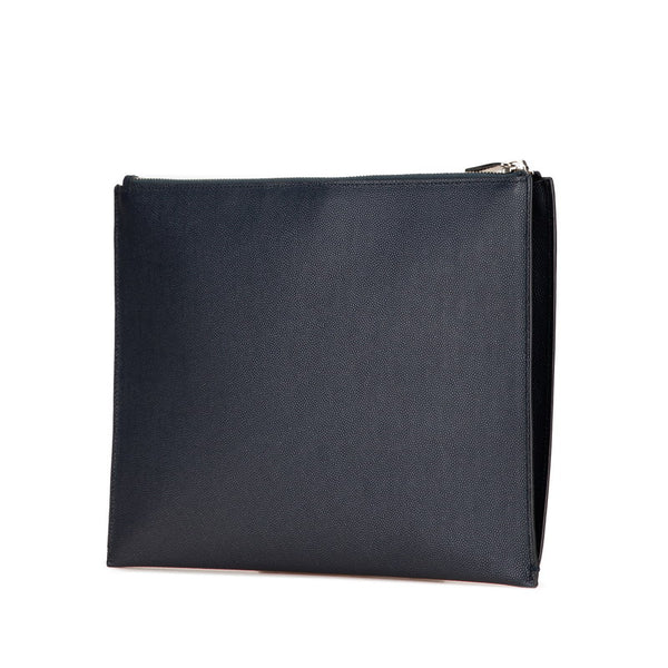 サンローラン クラッチバッグ ネイビー レザー レディース SAINT LAURENT 【中古】