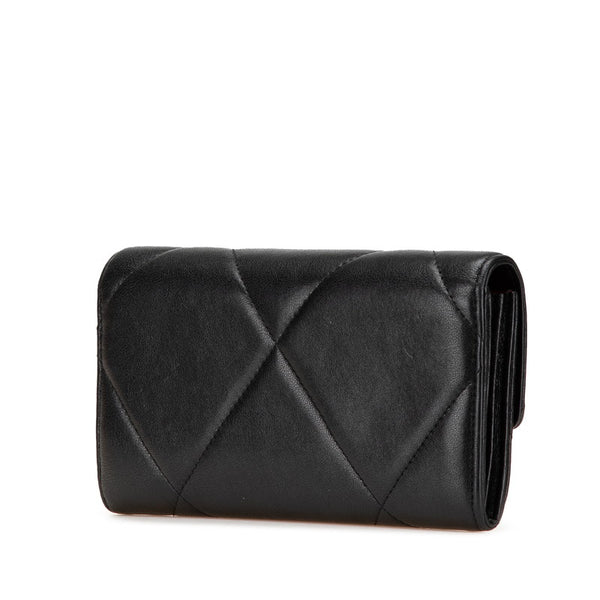 シャネル シャネル19 ココマーク チェーン 長財布 AP0955 ブラック ラムスキン レディース CHANEL 【中古】