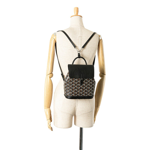 ゴヤール アルパン ミニ ハンドバッグ ボディバッグ リュック 3WAY ブラック PVC レザー レディース GOYARD 【中古】