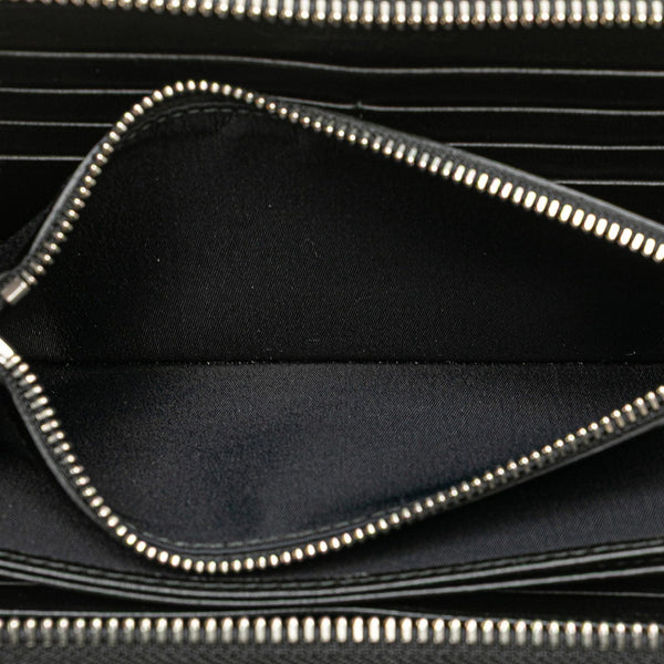 ディオール レディディオール カナージュ ラウンドファスナー 長財布 ブラック ラムスキン レディース Dior 【中古】