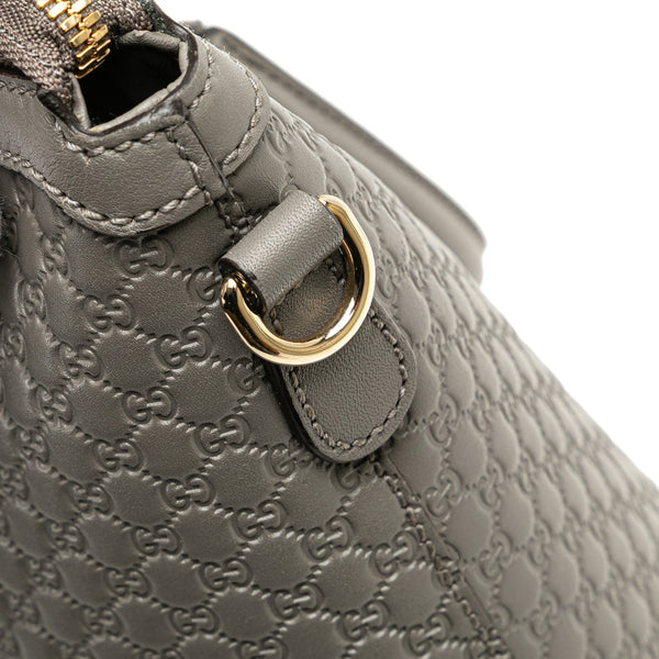 グッチ マイクロ グッチシマ ショルダーバッグ トートバッグ 449656 グレー レザー レディース GUCCI 【中古】