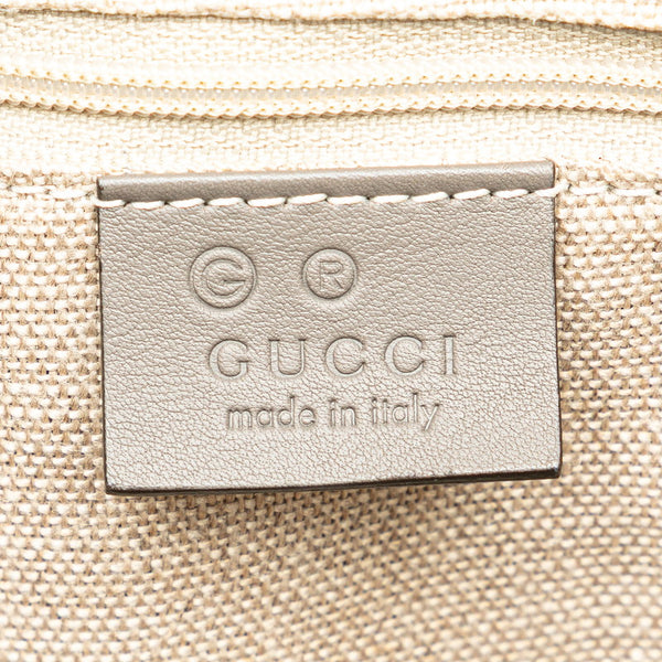 グッチ マイクロ グッチシマ ショルダーバッグ トートバッグ 449656 グレー レザー レディース GUCCI 【中古】
