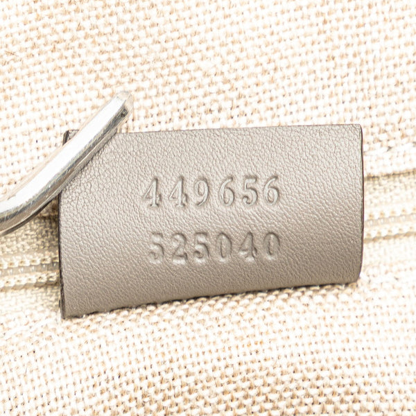 グッチ マイクロ グッチシマ ショルダーバッグ トートバッグ 449656 グレー レザー レディース GUCCI 【中古】