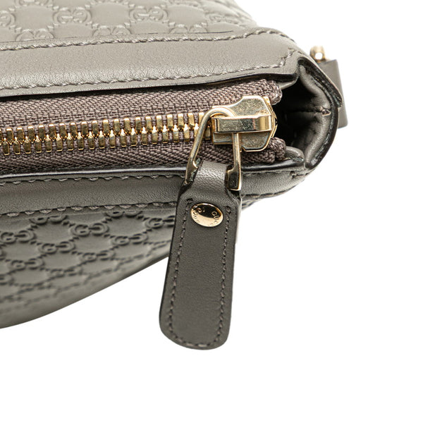 グッチ マイクロ グッチシマ ショルダーバッグ トートバッグ 449656 グレー レザー レディース GUCCI 【中古】