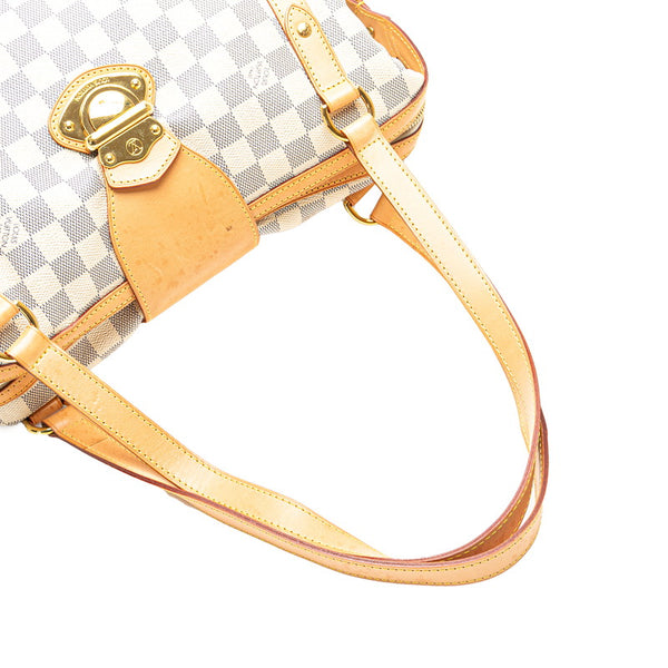 ルイ ヴィトン ダミエ アズール ストレーザPM ハンドバッグ トートバッグ N42220 ホワイト アイボリー PVC レザー レディース LOUIS VUITTON 【中古】
