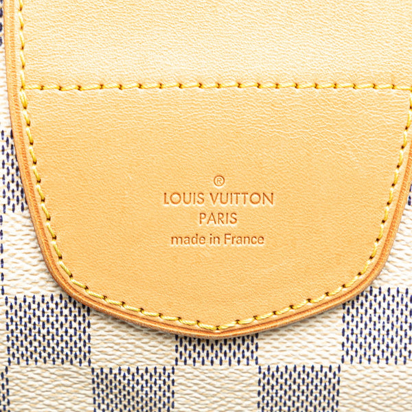 ルイ ヴィトン ダミエ アズール ストレーザPM ハンドバッグ トートバッグ N42220 ホワイト アイボリー PVC レザー レディース LOUIS VUITTON 【中古】
