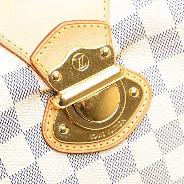 ルイ ヴィトン ダミエ アズール ストレーザPM ハンドバッグ トートバッグ N42220 ホワイト アイボリー PVC レザー レディース LOUIS VUITTON 【中古】