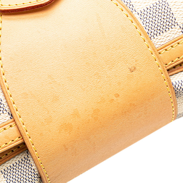 ルイ ヴィトン ダミエ アズール ストレーザPM ハンドバッグ トートバッグ N42220 ホワイト アイボリー PVC レザー レディース LOUIS VUITTON 【中古】