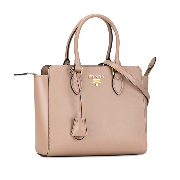 プラダ サフィアーノ ハンドバッグ ショルダーバッグ 2WAY 1BA113 ベージュ レザー レディース PRADA 【中古】