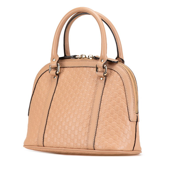 グッチ マイクロ グッチシマ ハンドバッグ ショルダーバッグ 2WAY 449654 ベージュ レザー レディース GUCCI 【中古】