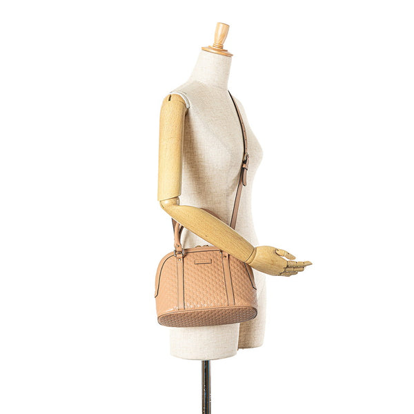 グッチ マイクロ グッチシマ ハンドバッグ ショルダーバッグ 2WAY 449654 ベージュ レザー レディース GUCCI 【中古】