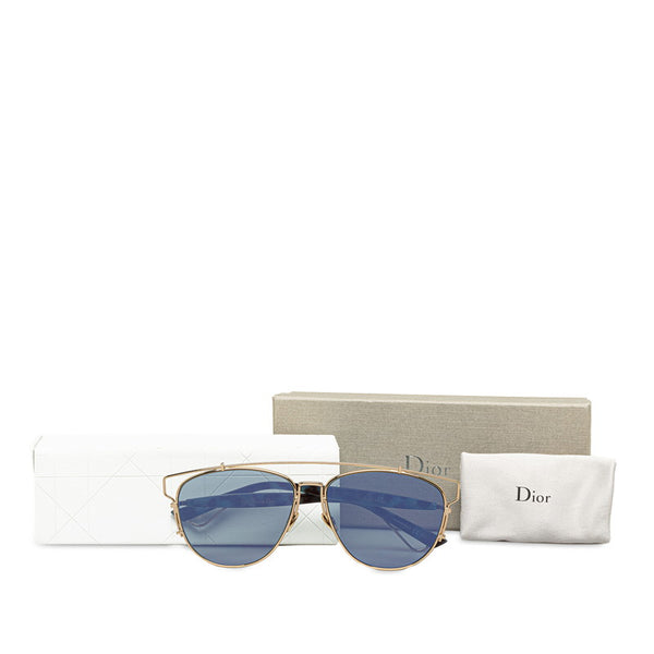 ディオール テクノロジック サングラス ゴールド ブラック ネイビー プラスチック メッキ レディース Dior 【中古】