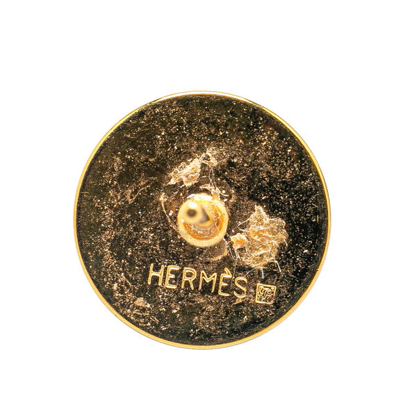 エルメス エクリプス ピアス ライトグリーン ゴールド メッキ レディース HERMES 【中古】